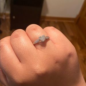 Size 9 1/2 Diamond Sterling Silver Ring